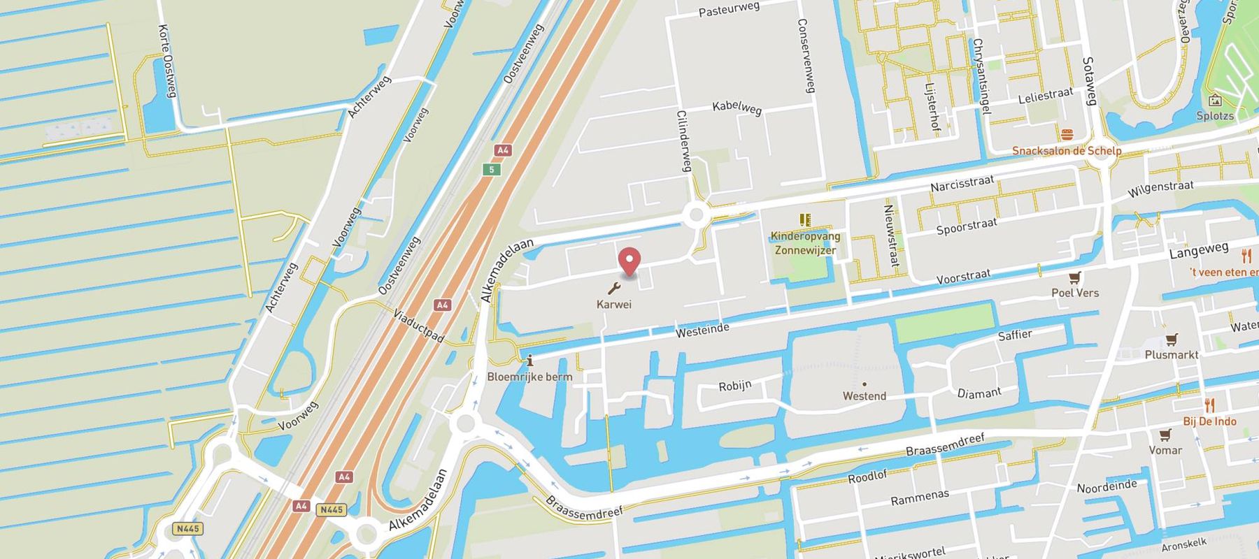 Karwei bouwmarkt Roelofarendsveen map