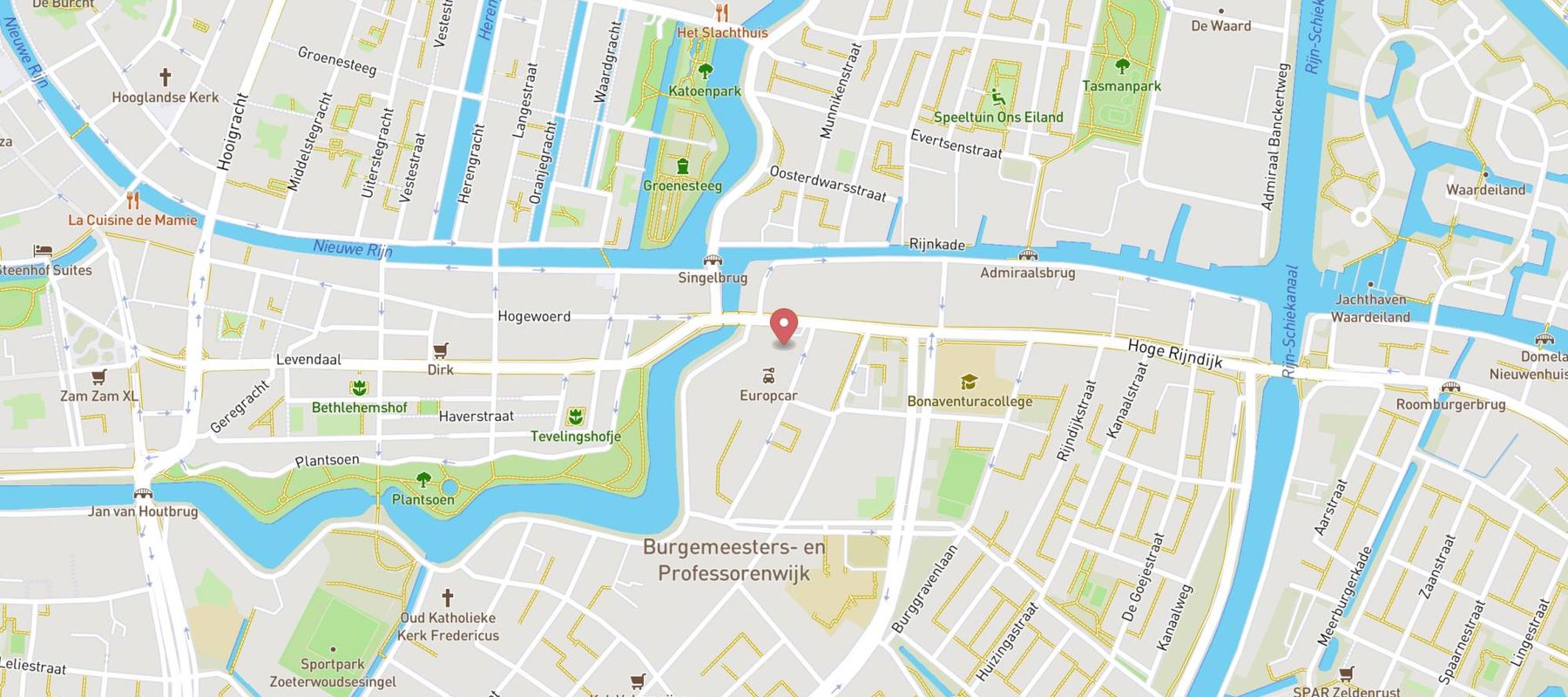 Avis Autoverhuur Leiden map