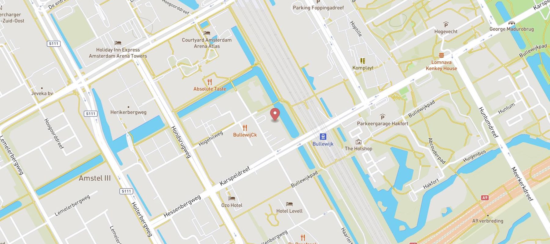 a&o Hostel Amsterdam Zuidoost map