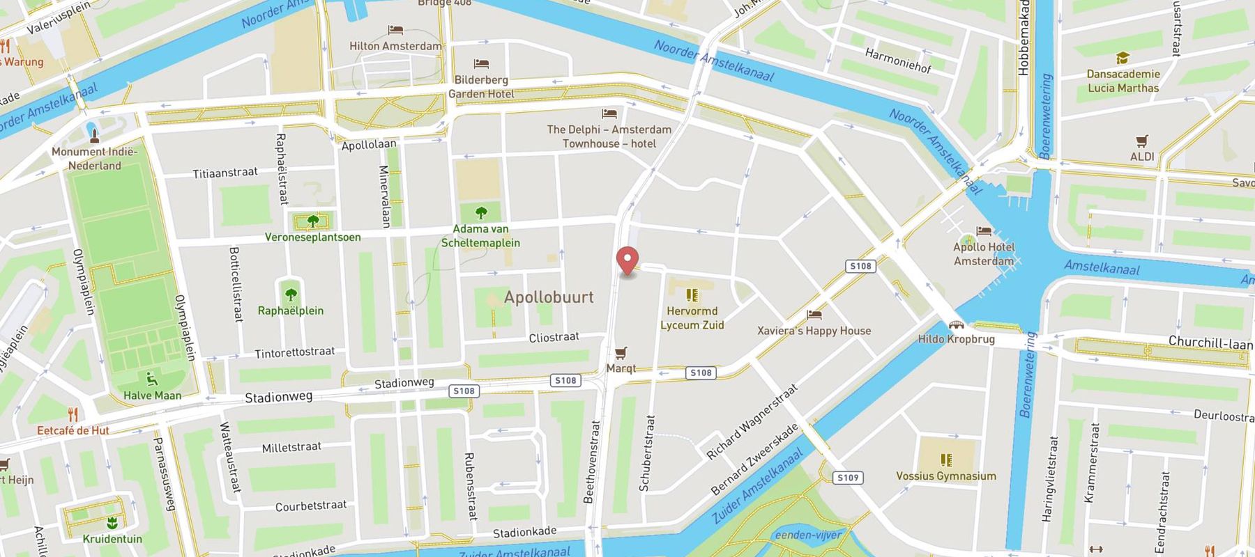 Hotel Beethoven Amsterdam map