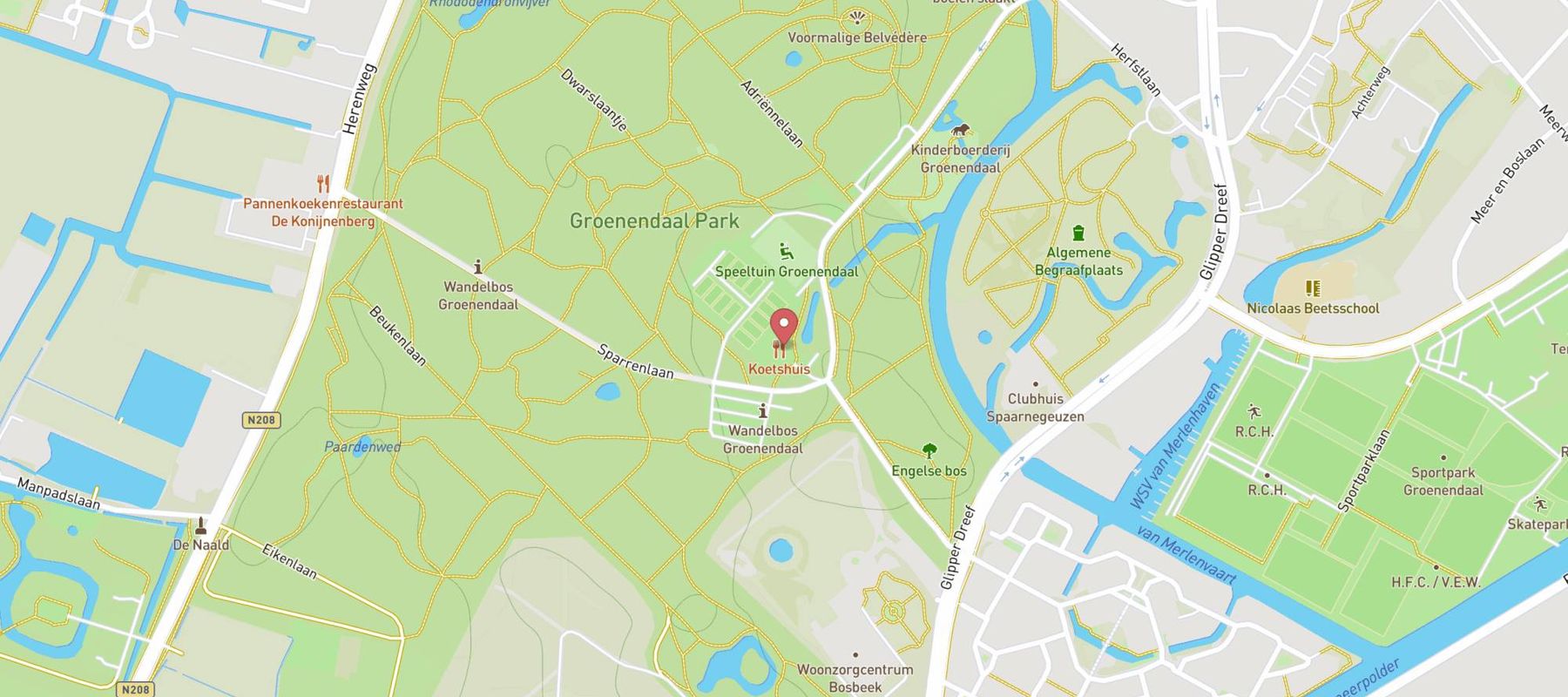 Restaurant Landgoed Groenendaal map