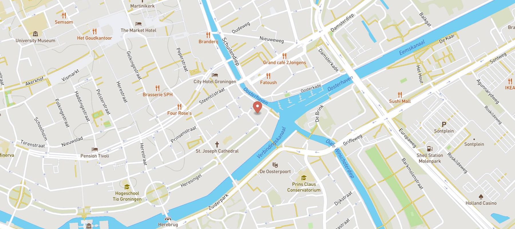 Flonk Hotel Groningen Centre map