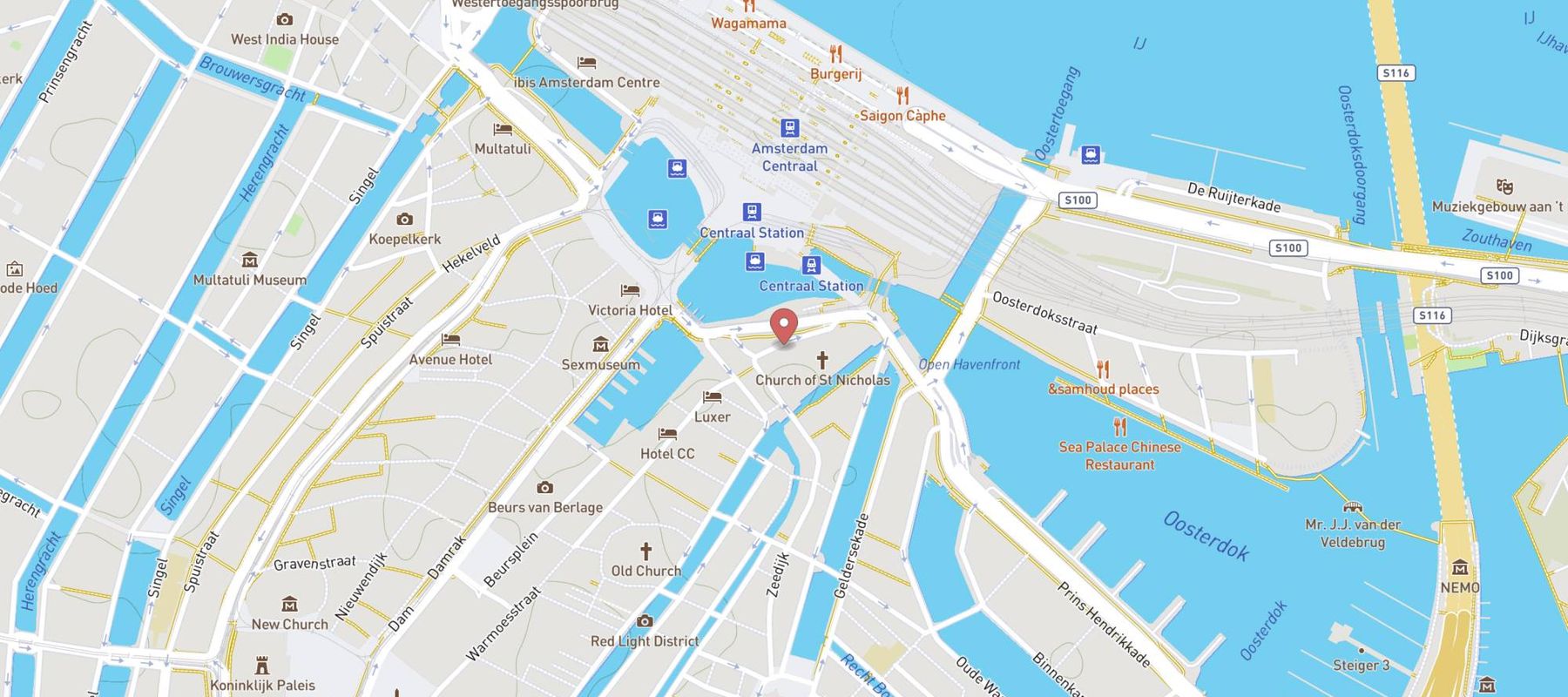 Hotel NH Collection Amsterdam Barbizon Palace map