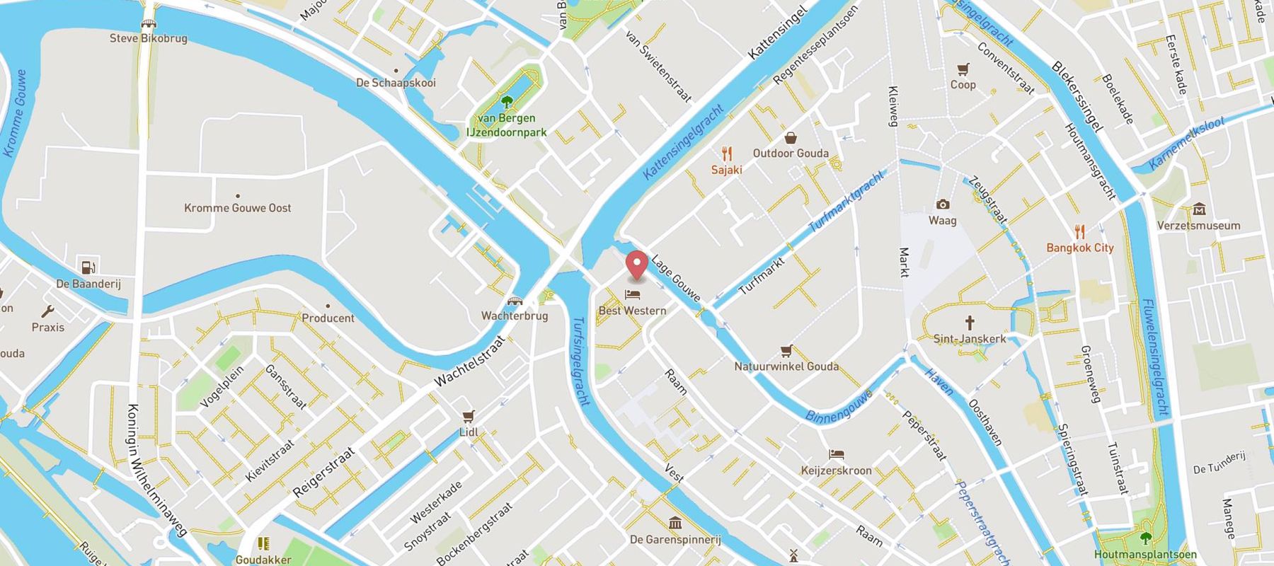 Best Western Plus City Hotel Gouda map