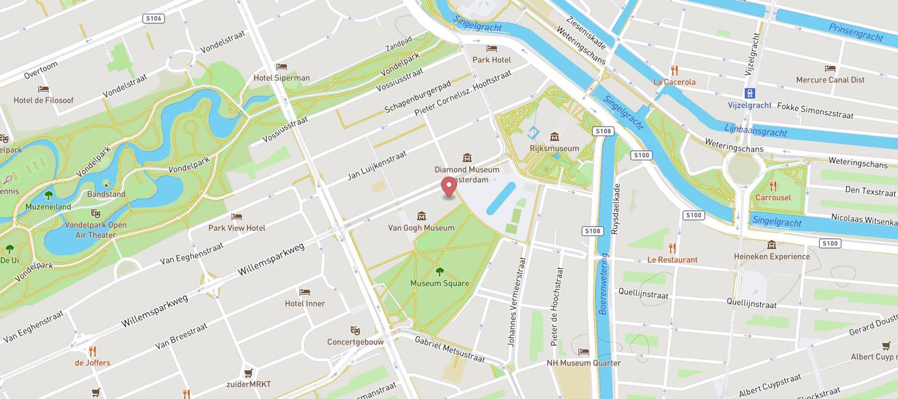 Moco Museum Amsterdam map