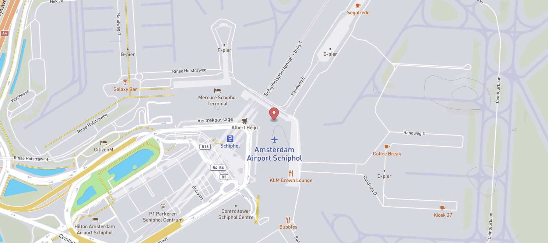 Europcar Schiphol Airport map