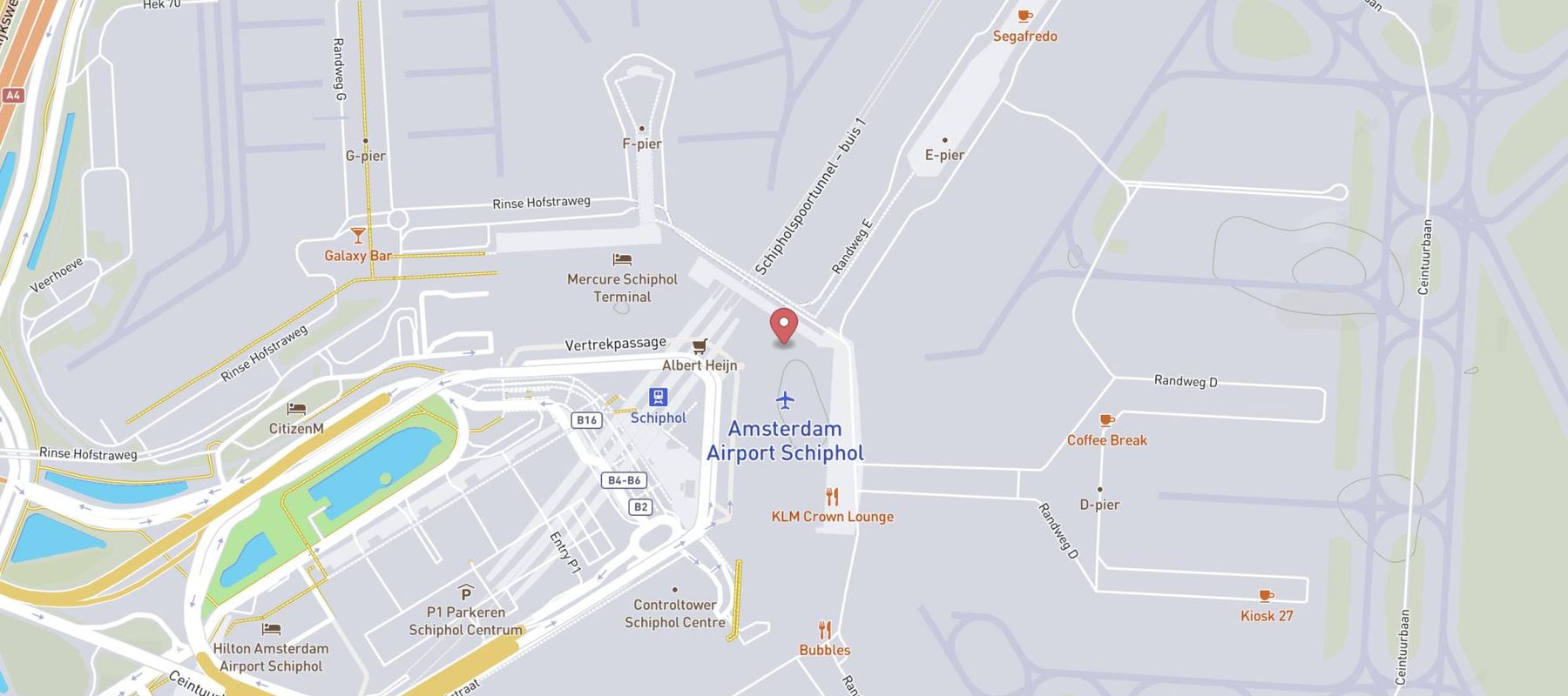Europcar Schiphol Airport P4 map