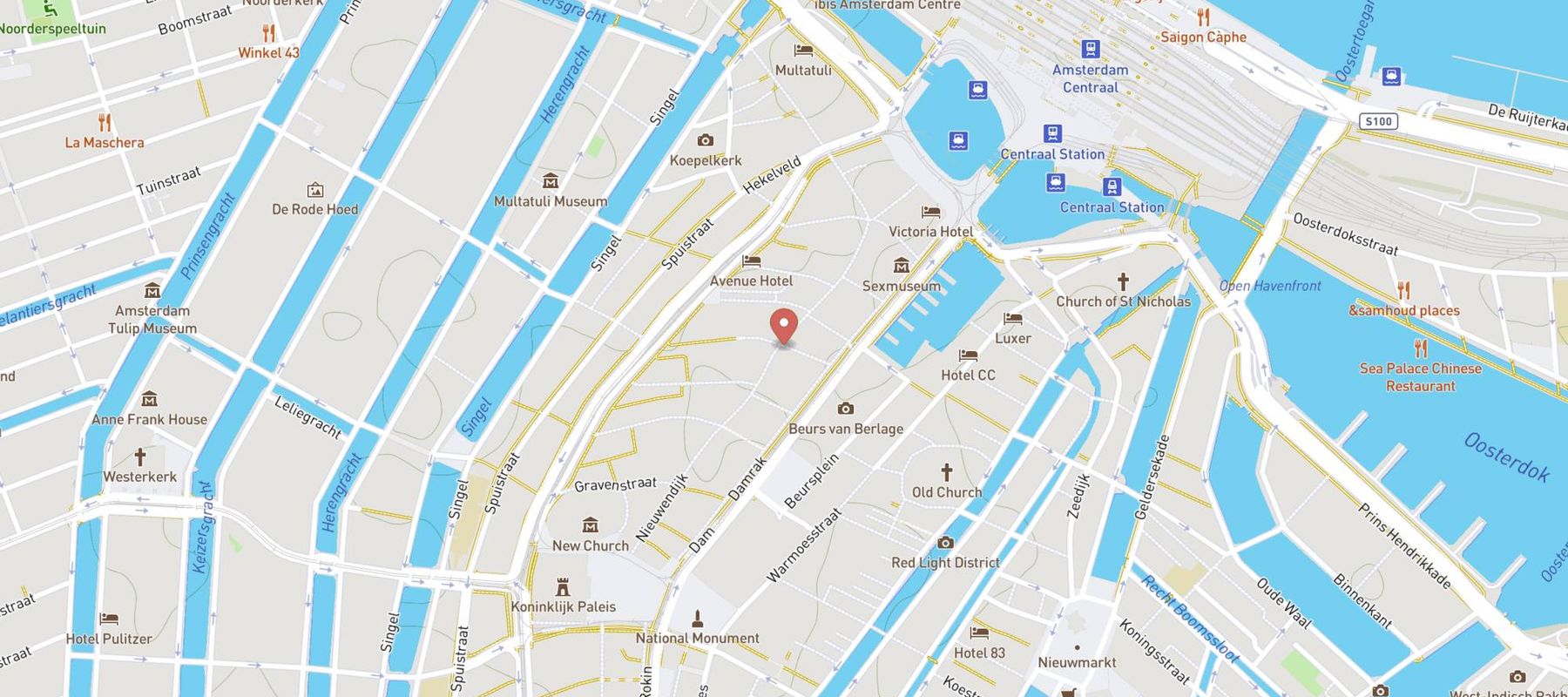 Dunkin' Nieuwendijk Amsterdam map