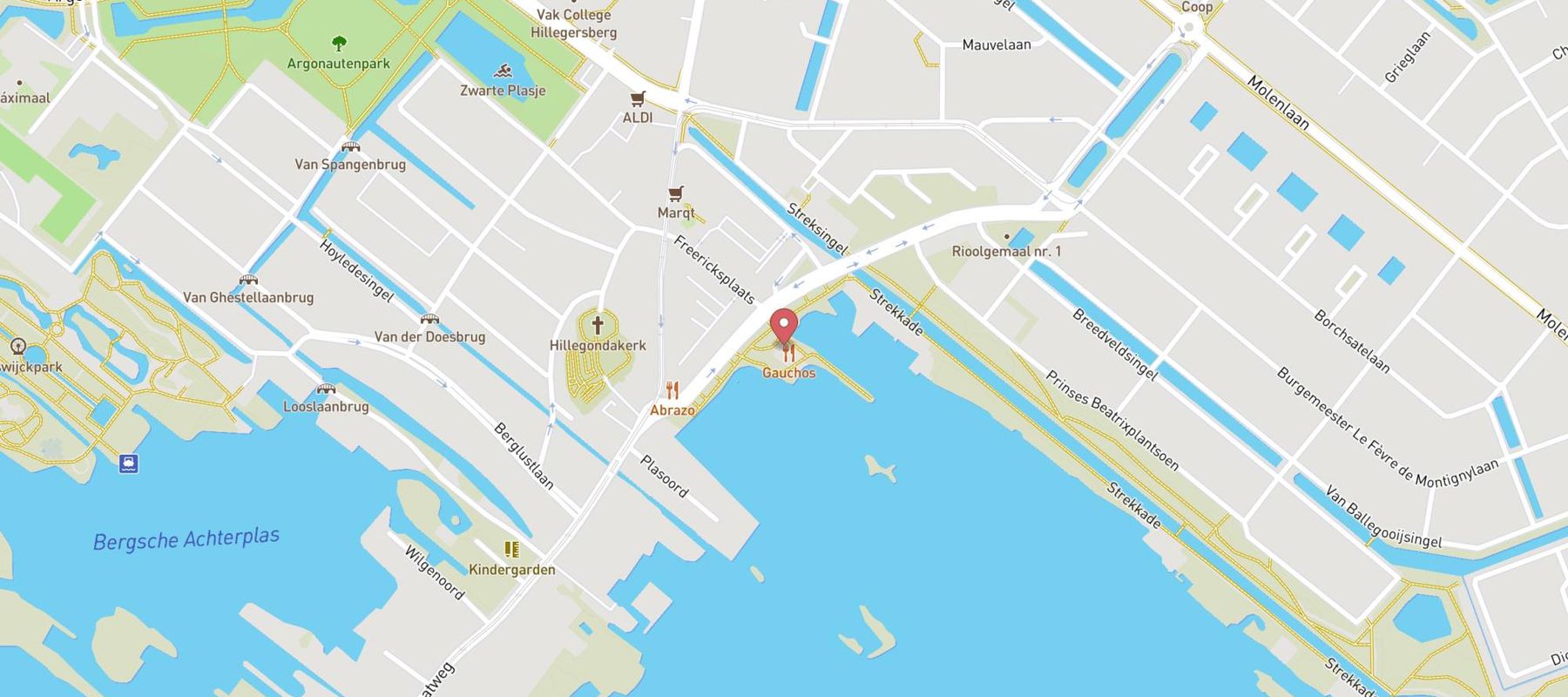 Gauchos Grill Restaurant Rotterdam aan de Plas map