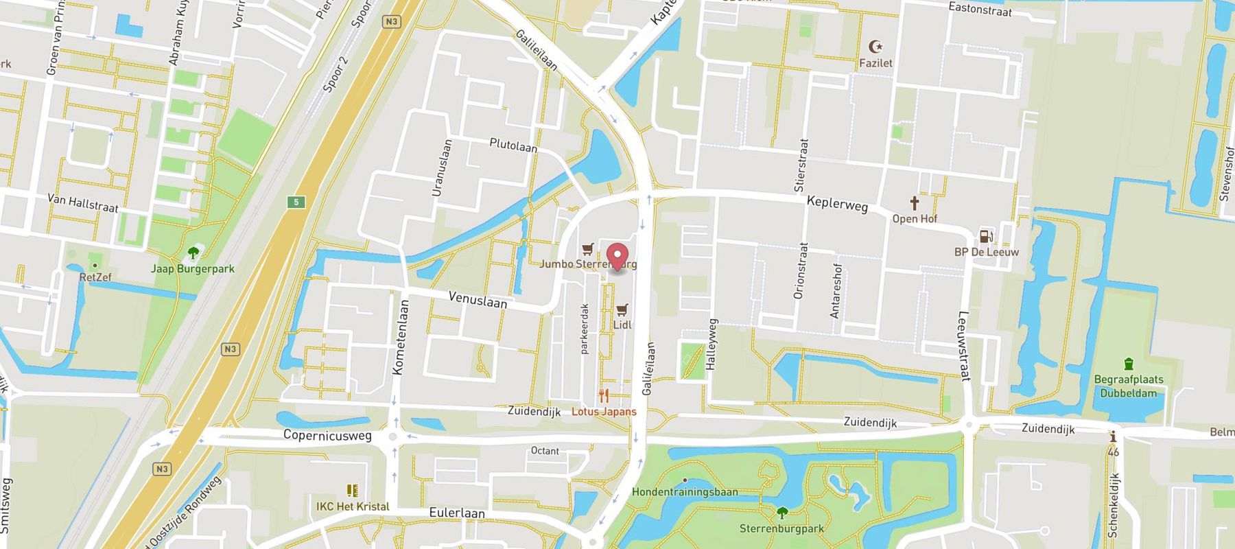Blokker Dordrecht P.A. de kokplein map