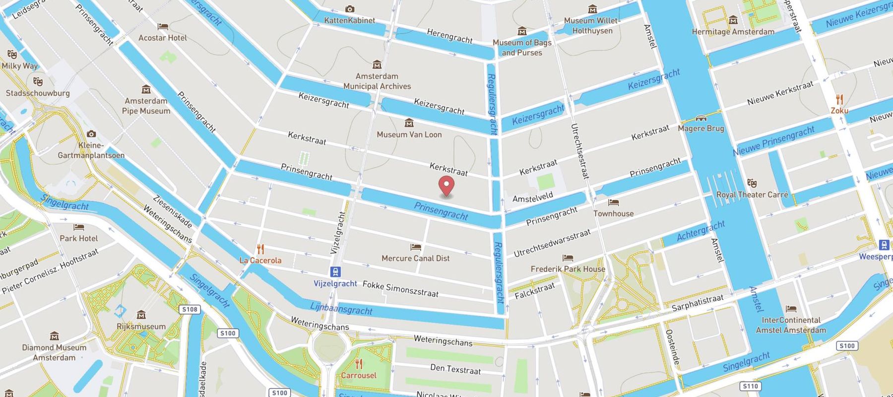 Prinsengracht Hotel Amsterdam map