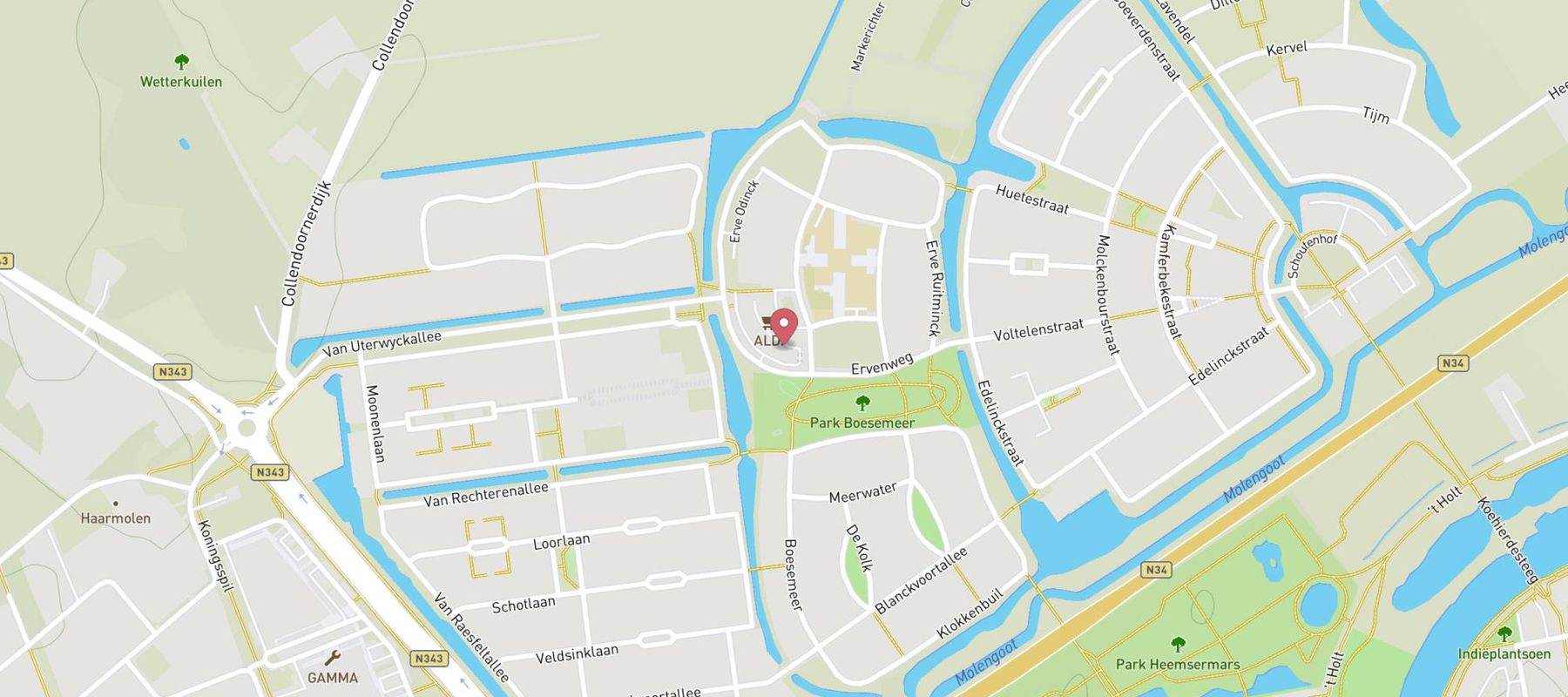 ALDI Hardenberg Erve Hamhuijs map