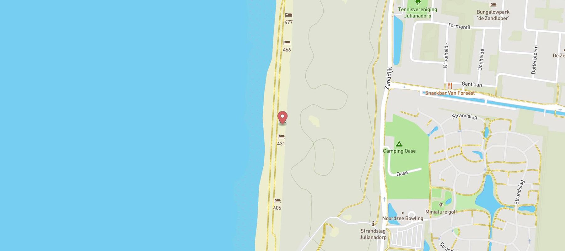Roompot Strandhuisjes Julianadorp map