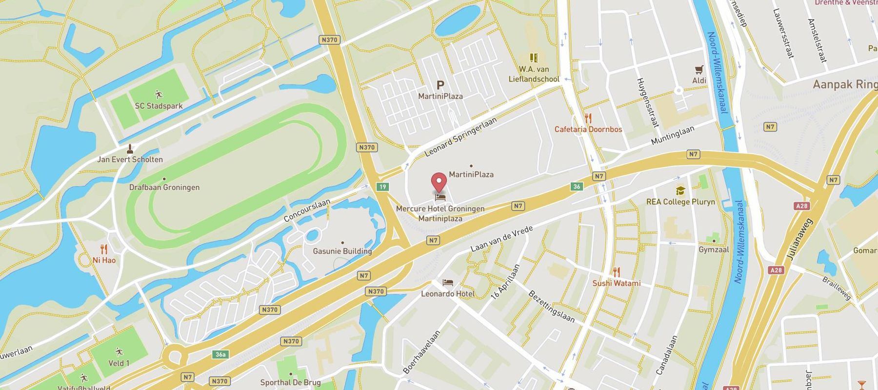 Mercure Hotel Groningen Martiniplaza map