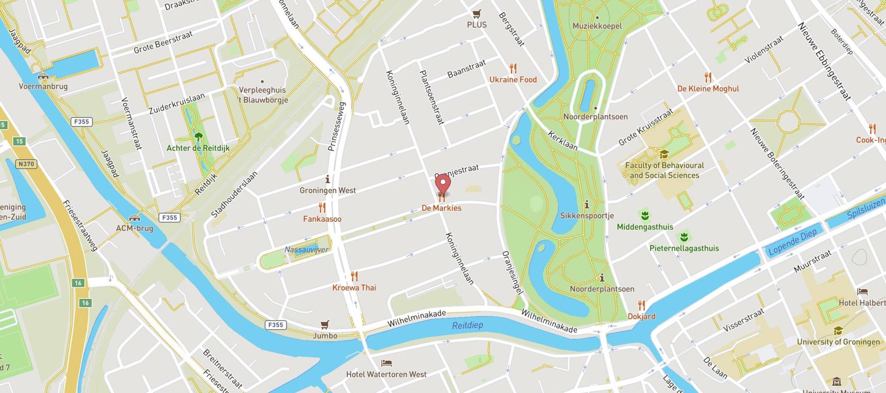 Dinercafé De Markies map