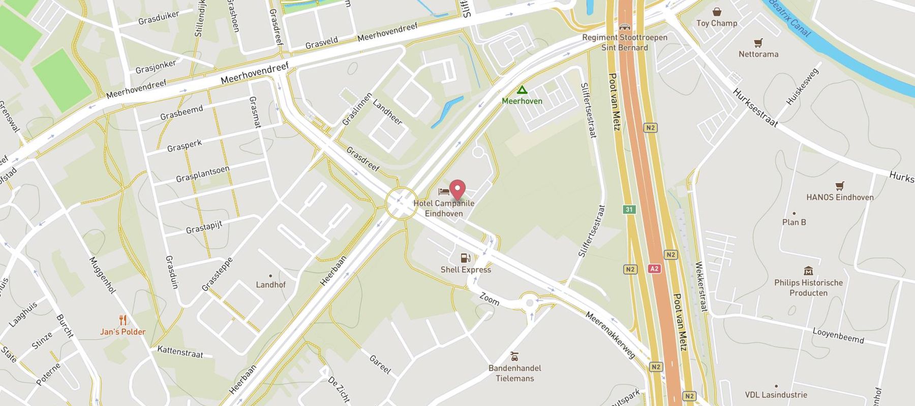 Hotel Restaurant Campanile Eindhoven map