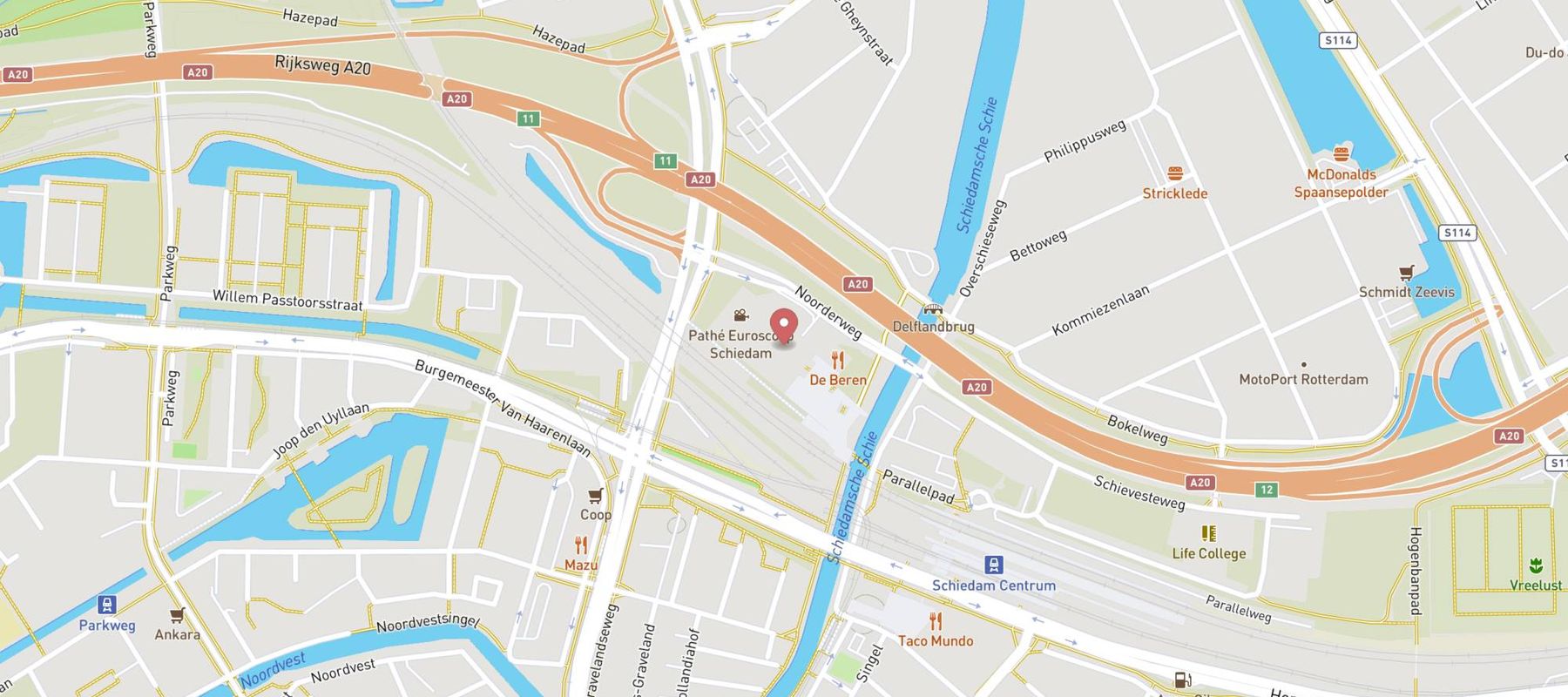 Restaurant De Beren Schiedam-Schieveste map