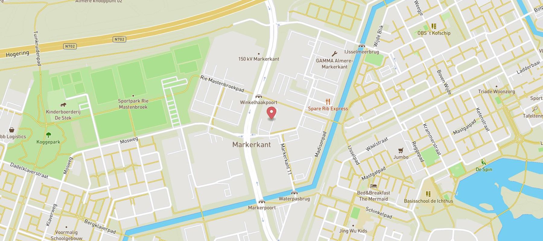 Hertz Autoverhuur - Almere - Markerkant 10-01 map