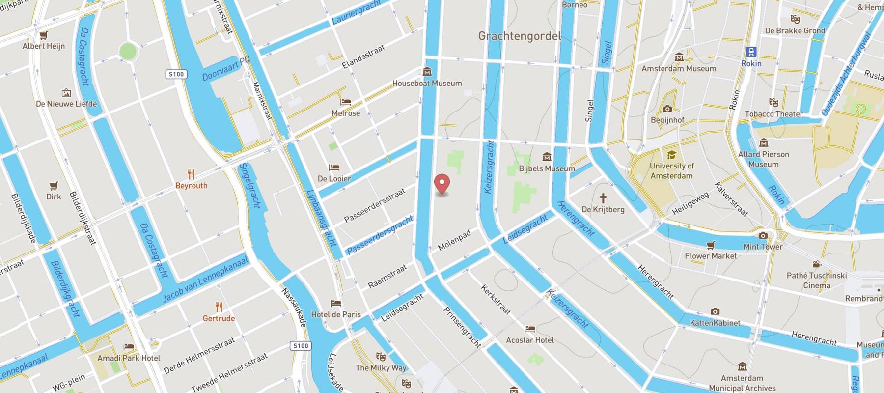 Andaz Amsterdam Prinsengracht map