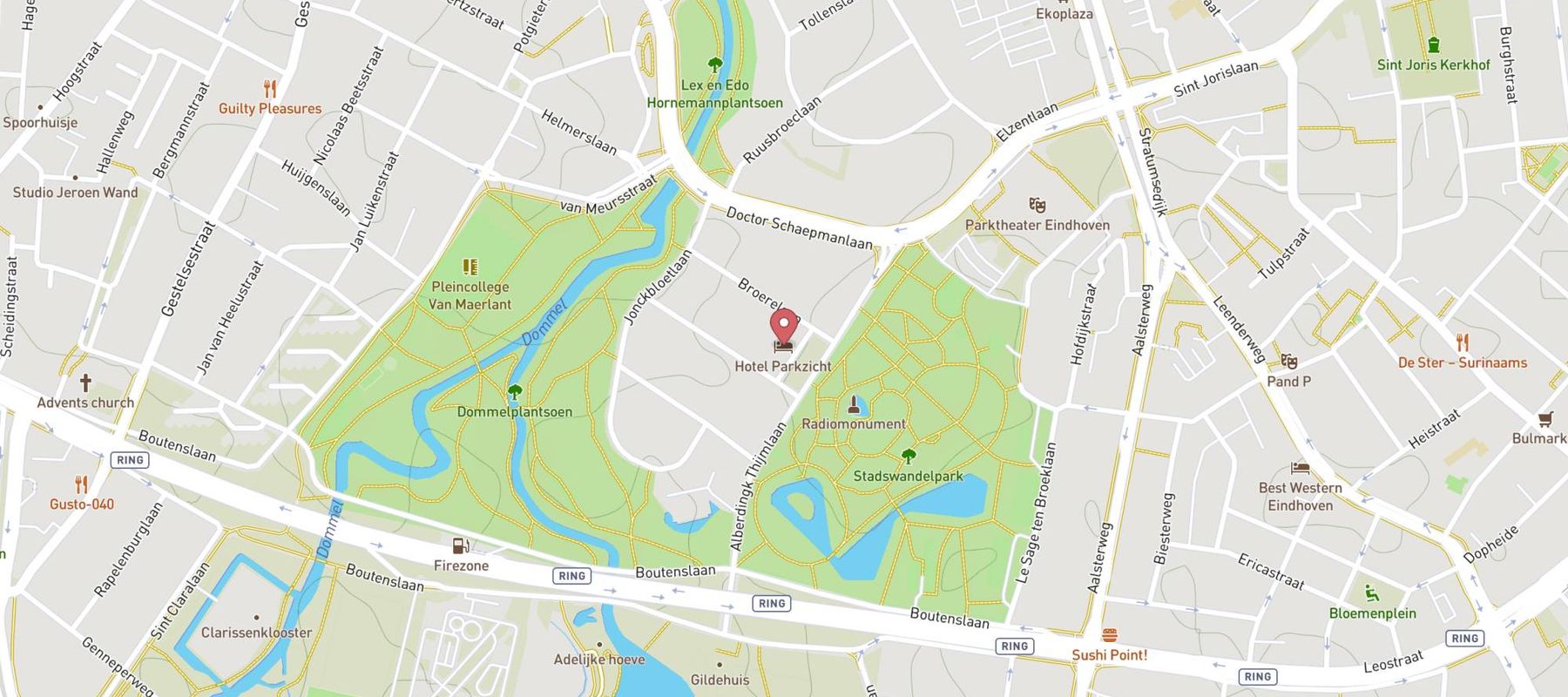 Hotel Parkzicht Eindhoven map