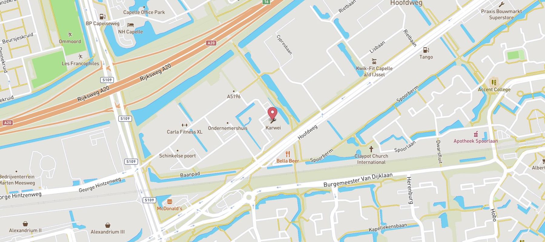Karwei bouwmarkt Capelle aan den IJssel map