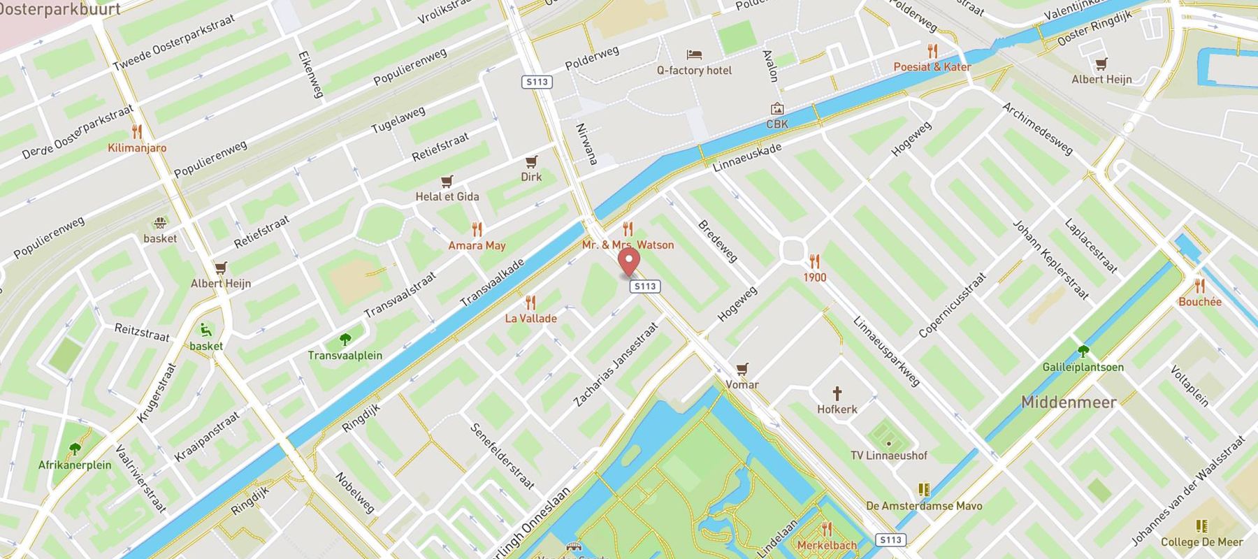 Hans Anders Opticien Amsterdam Oost map