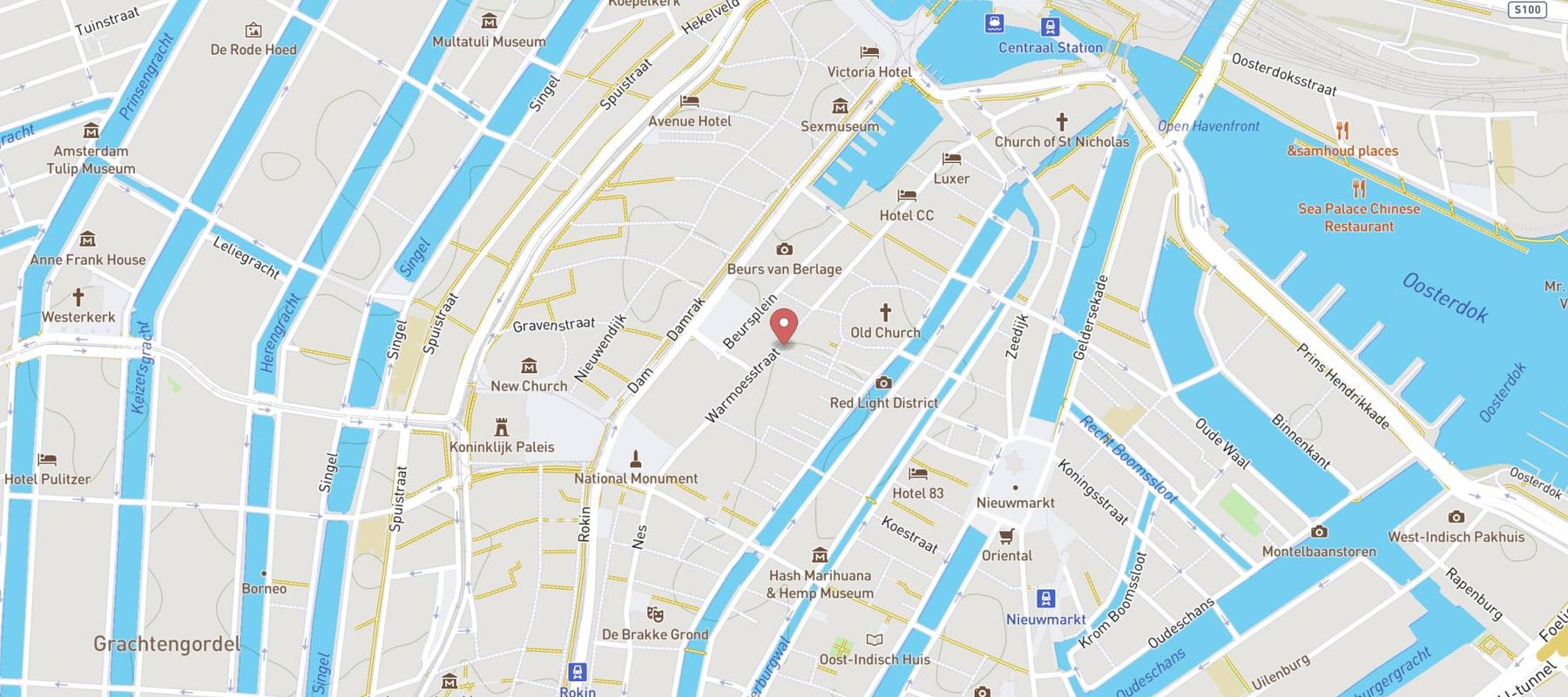 St Christopher's Inn Amsterdam - The Winston map