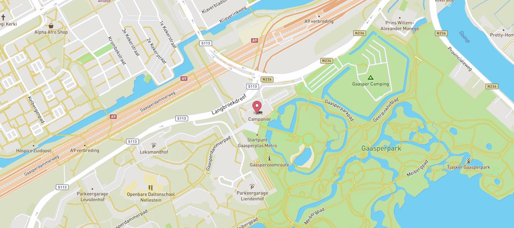 Hotel Campanile Amsterdam map