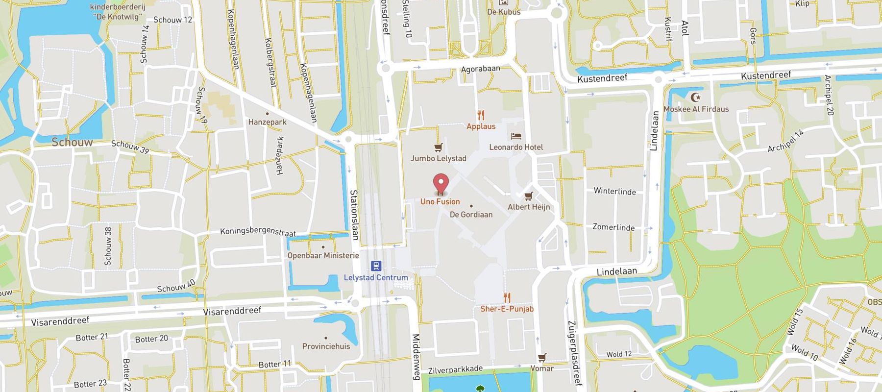 Restaurant UNO Lelystad map
