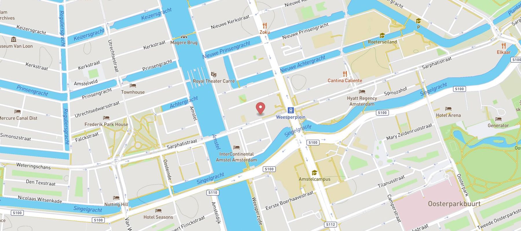 citizenM Amstel Amsterdam hotel map