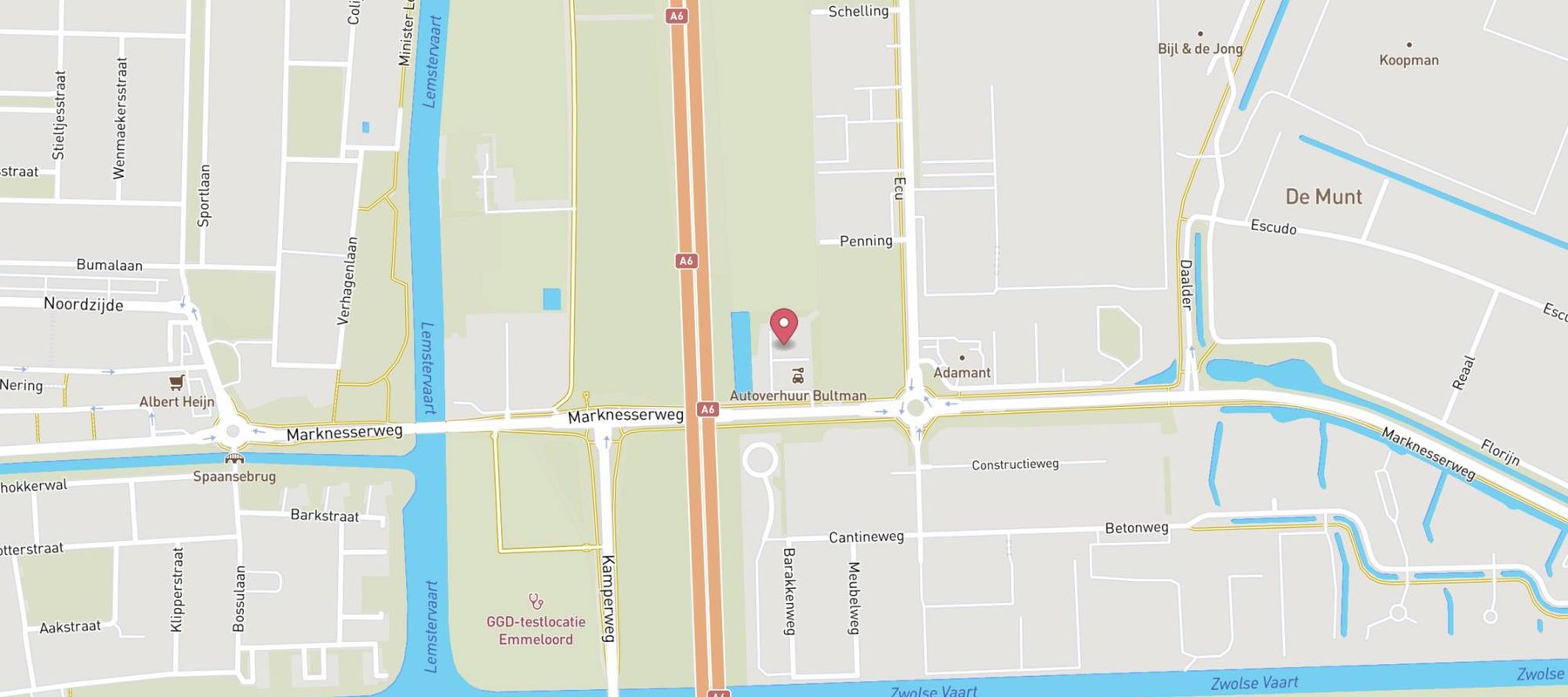 Hertz Autoverhuur - Emmeloord - Marknesserweg 3 map