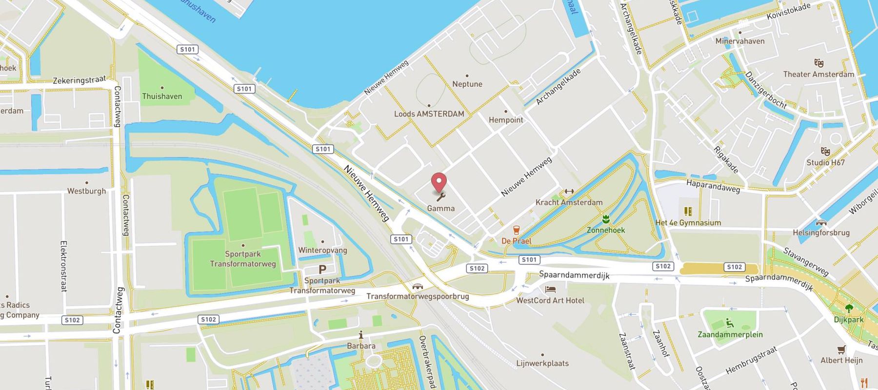 GAMMA bouwmarkt Nieuwe Hemweg, Amsterdam map