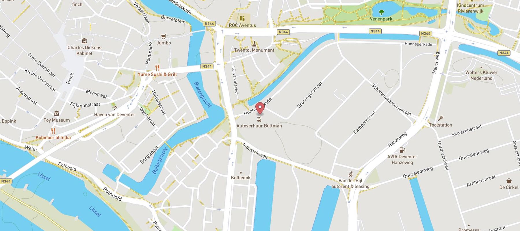 Hertz Autoverhuur - Deventer - Dortmundtstraat 6 HLE map