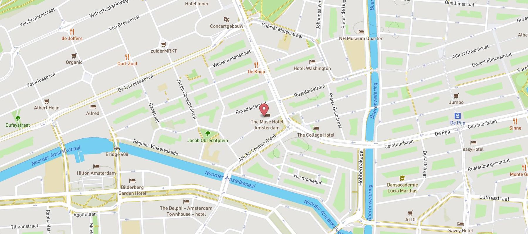 The Muse Amsterdam - Boutique Hotel map