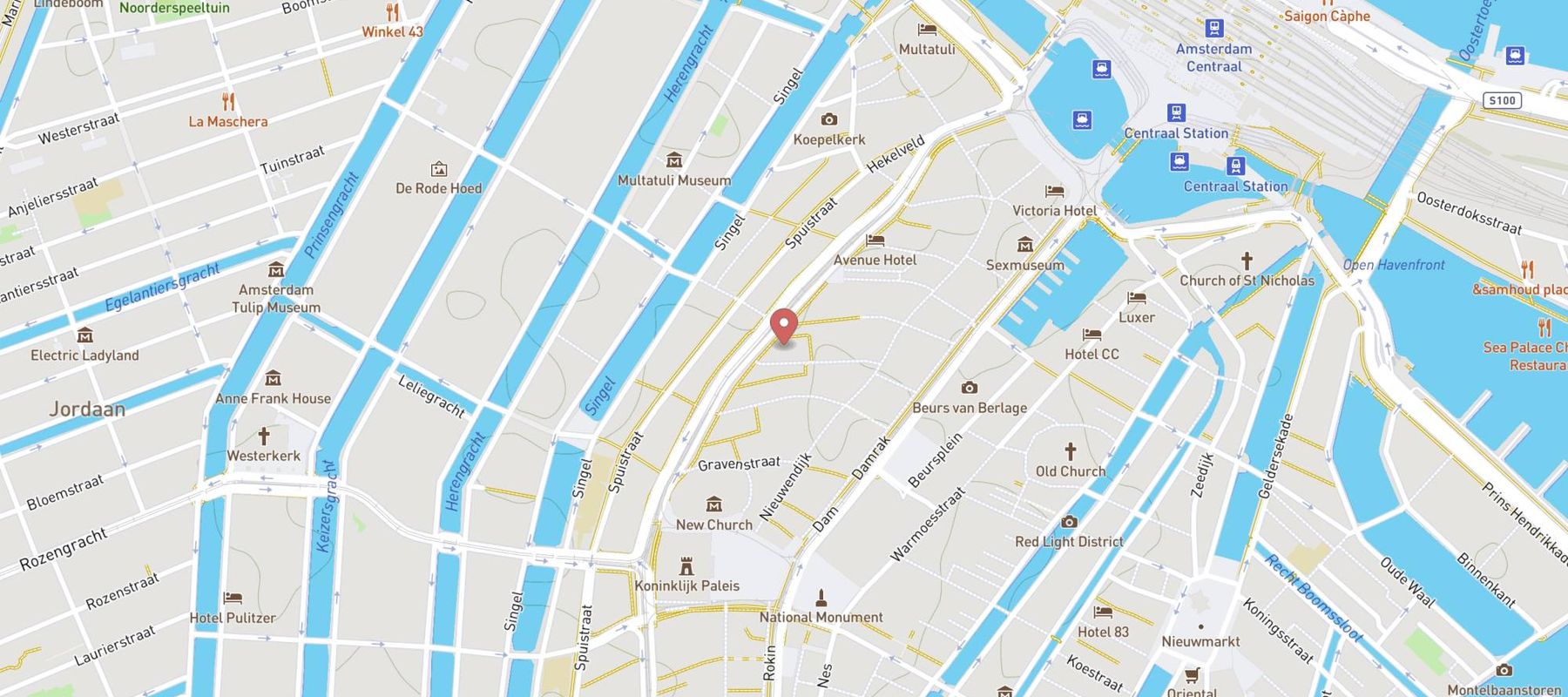 INK Hotel Amsterdam map