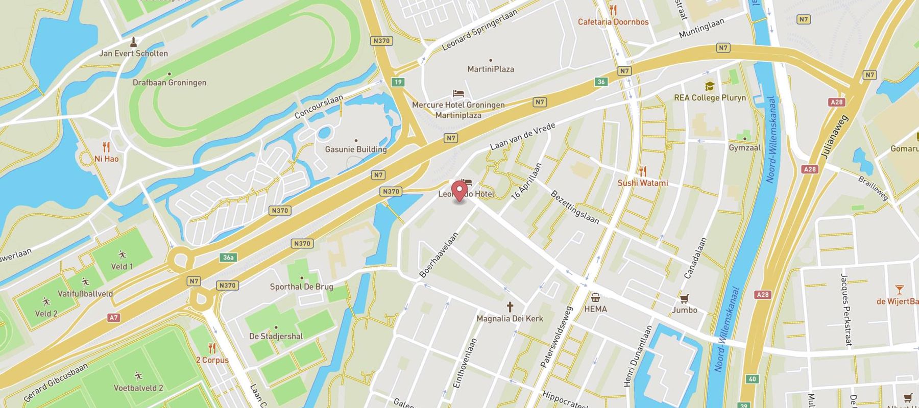 Hertz Autoverhuur - Groningen - Laan Van De Vrijheid 280 A map