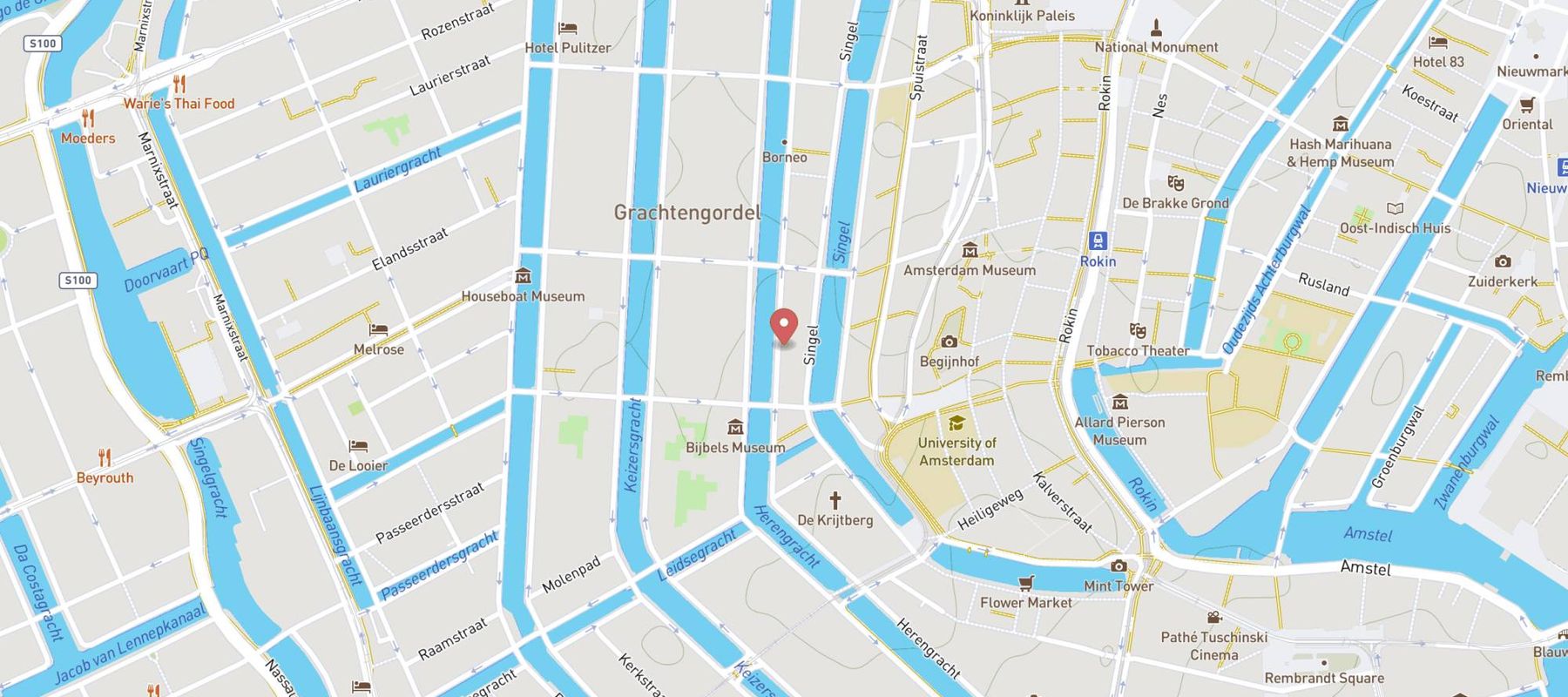 Ambassade Hotel | Boutique Hotel in Amsterdam map