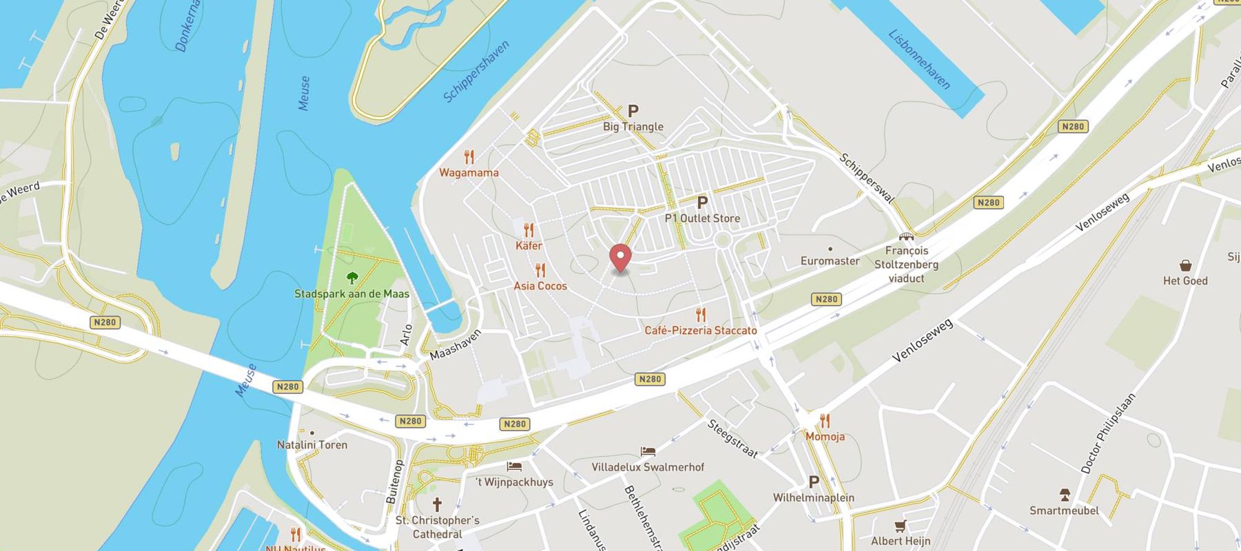Dunkin' Stadsweide Roermond map
