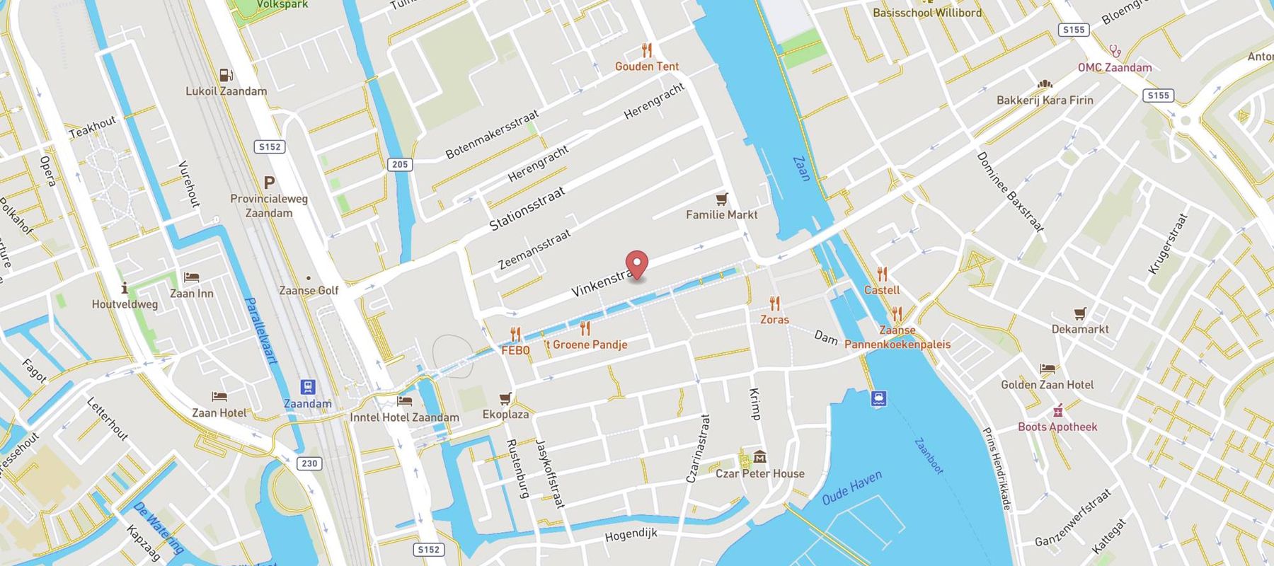 Blokker Zaandam Gedempte gracht map