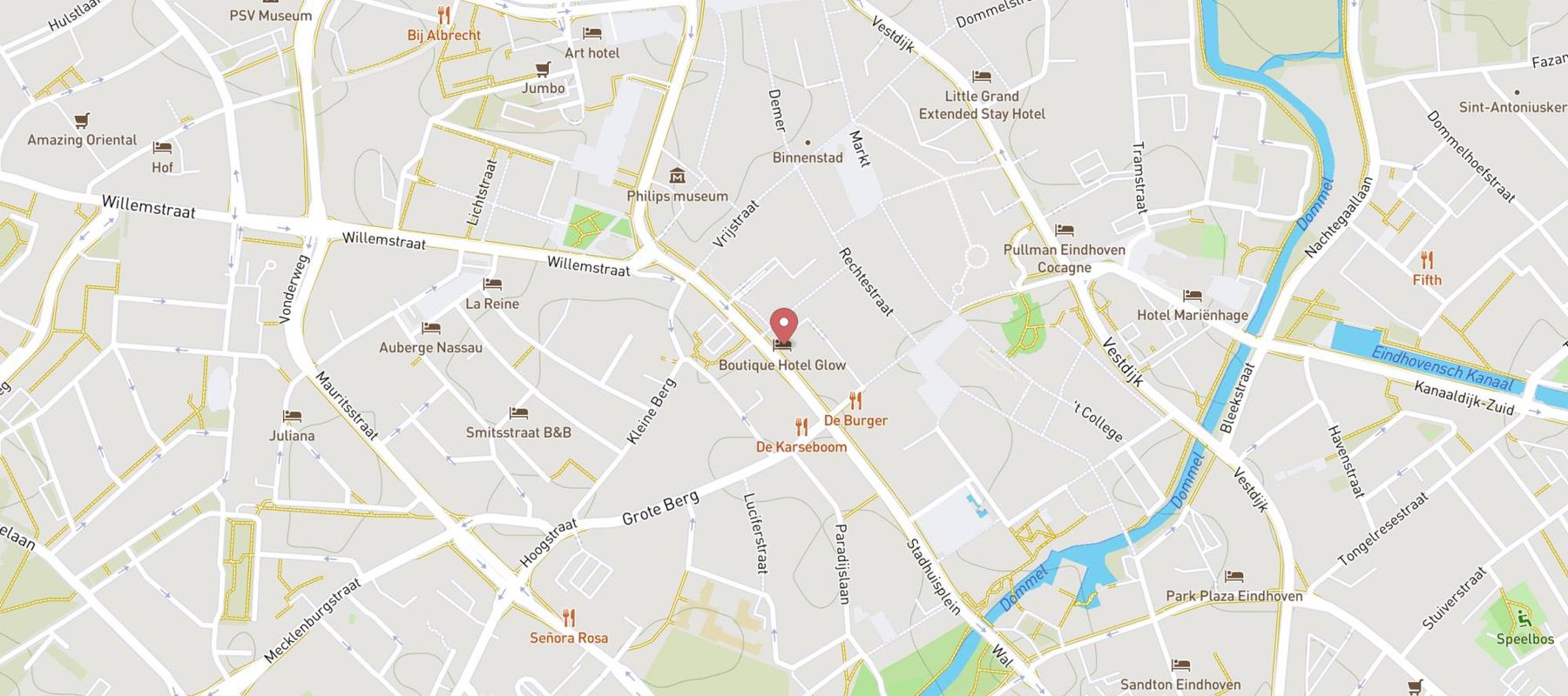 Hotel Glow map
