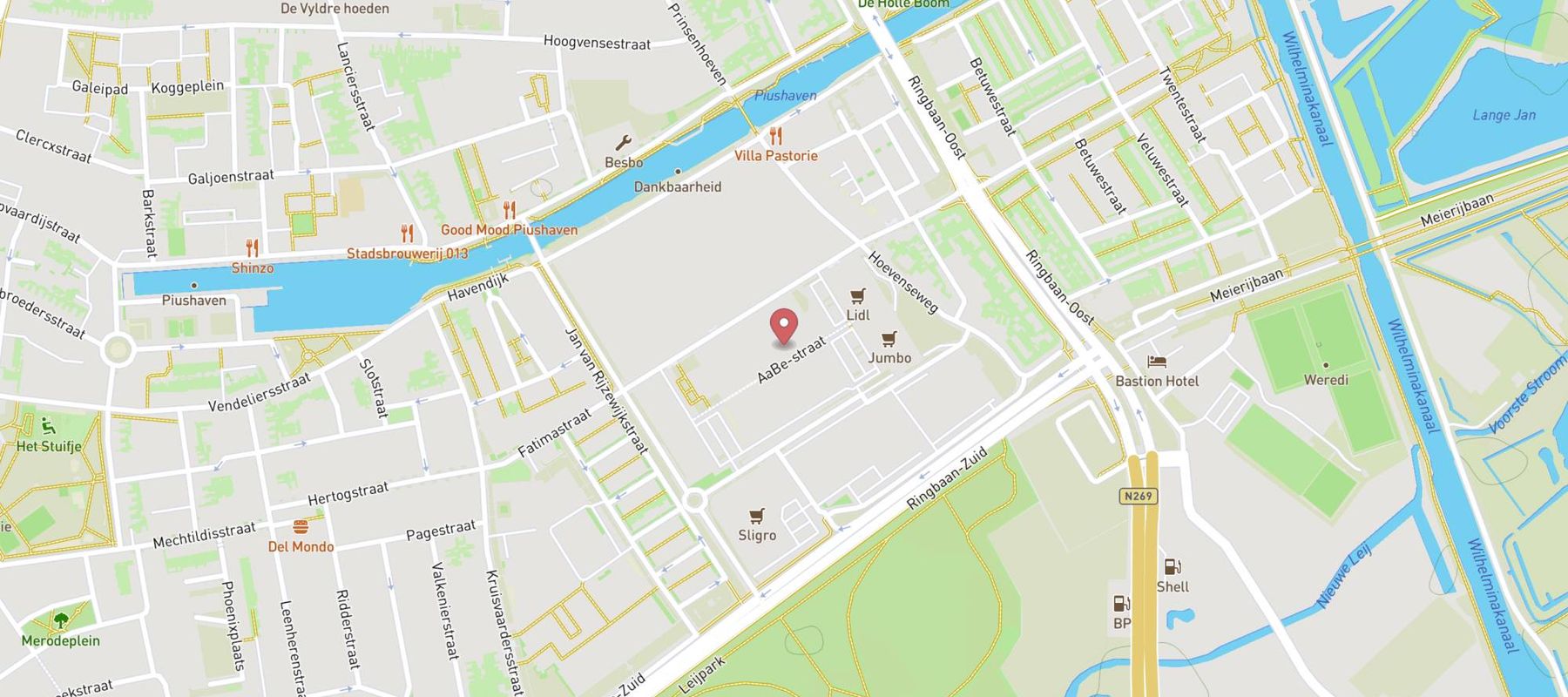 Blokker Tilburg Aabe-Straat map