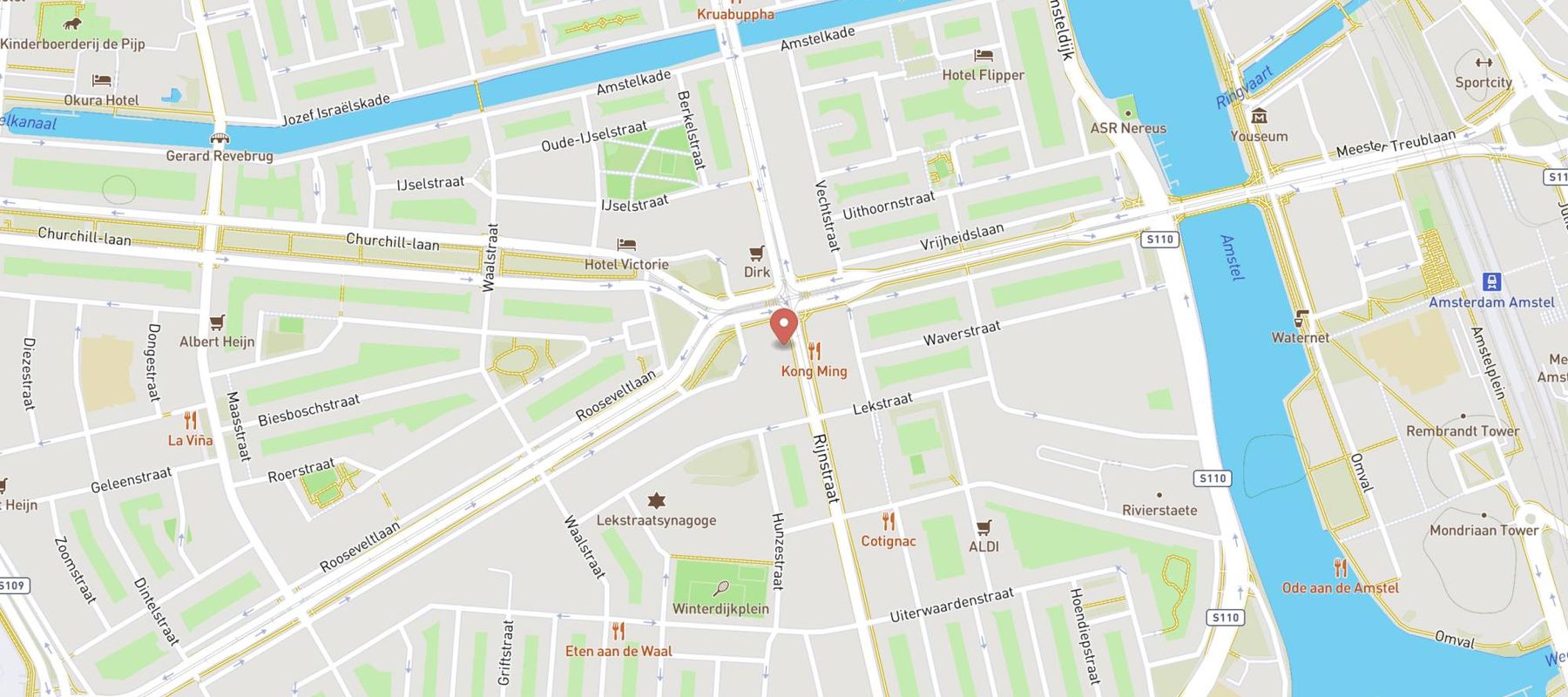 Blokker Amsterdam Rijnstraat map