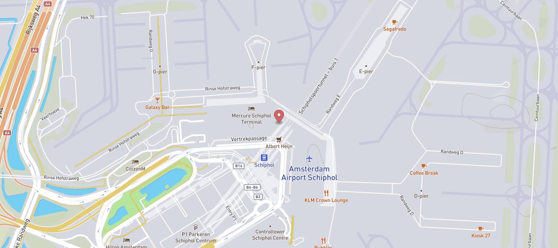 YOTELAIR Amsterdam Schiphol map