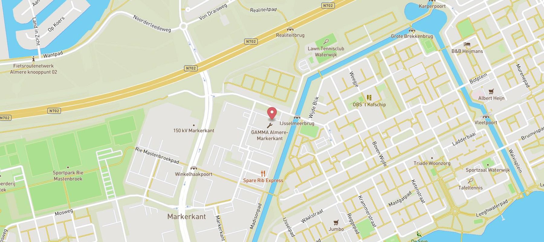 GAMMA bouwmarkt Markerkant, Almere map