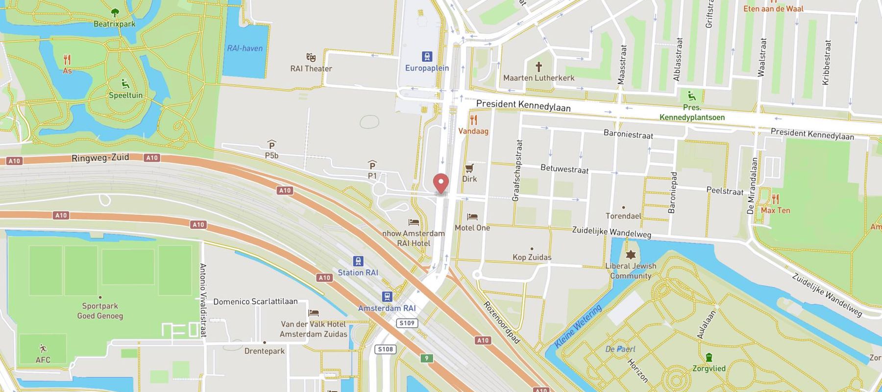 Hotel nhow Amsterdam RAI map