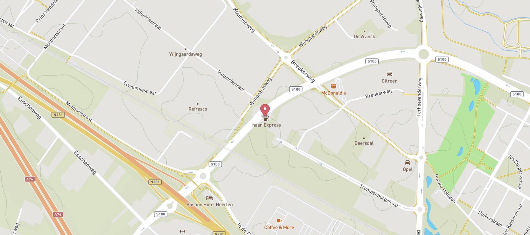 haan Express tankstation Heerlen map