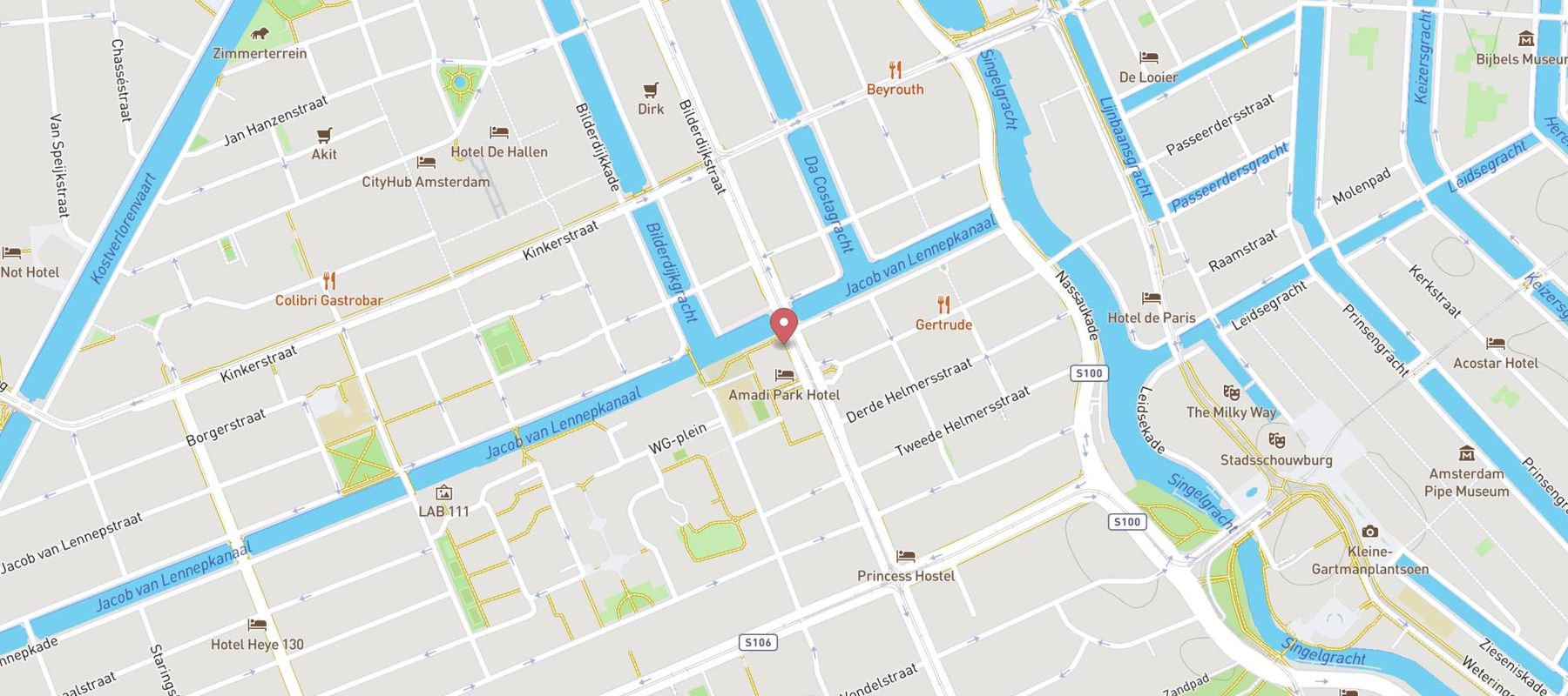 Grand Hotel Downtown Amsterdam map