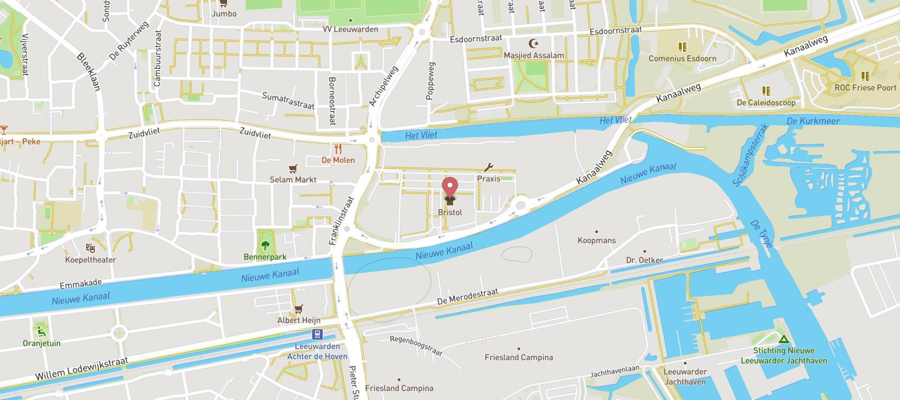 Bristol Leeuwarden map