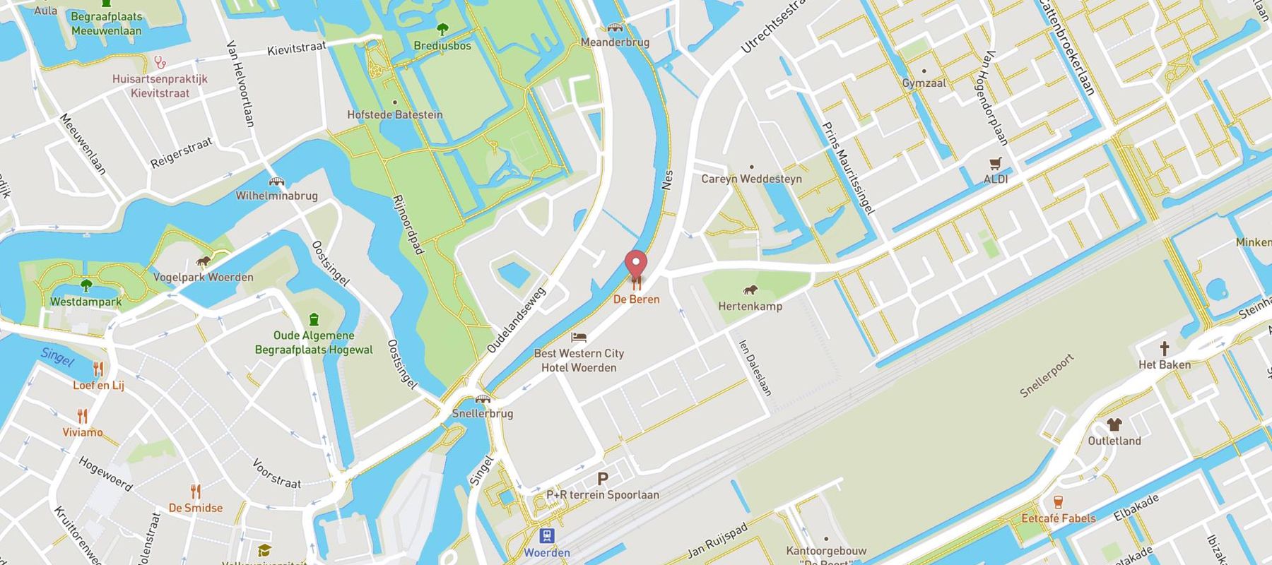 Restaurant De Beren Woerden map