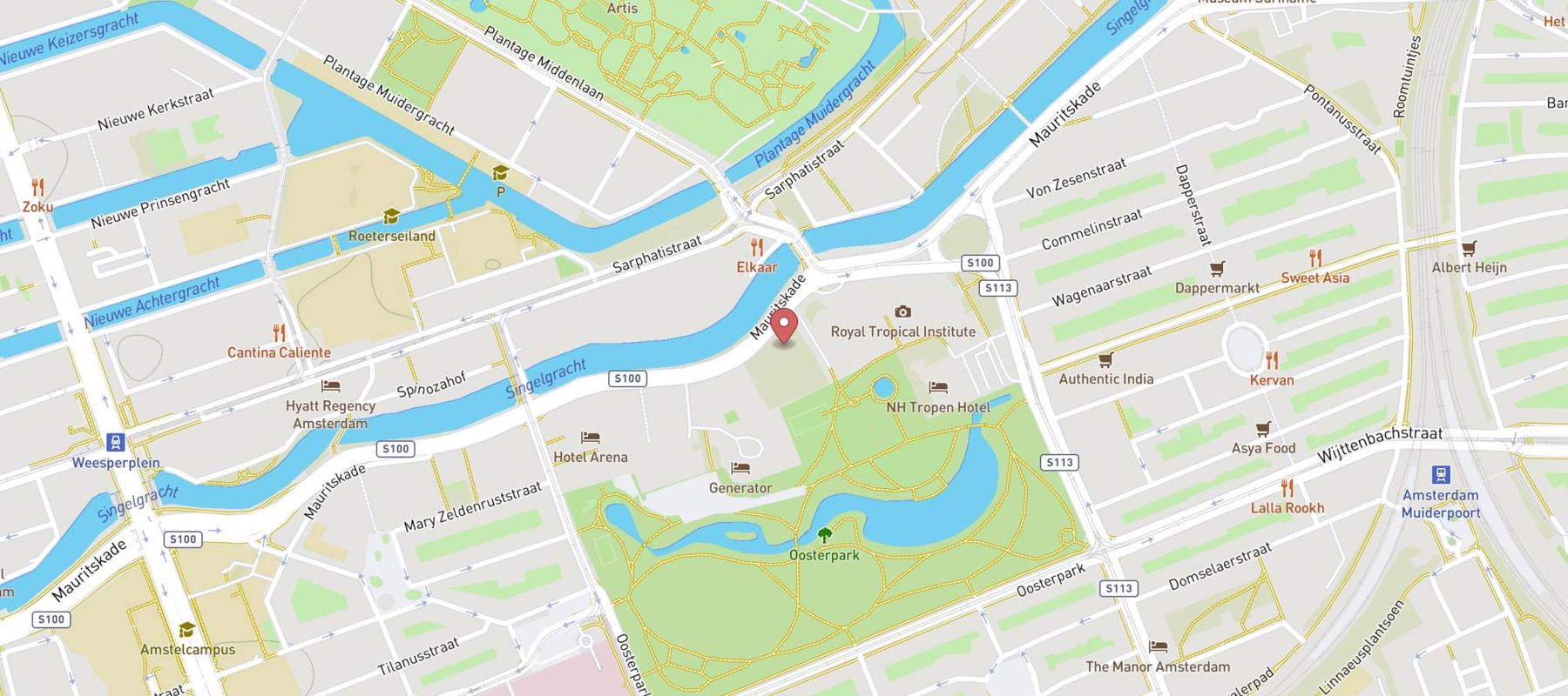 Spring Cafe Brasserie Amsterdam map